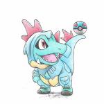 ambiguous_gender blue_body blue_skin clothing cosplay costume evolutionary_family feral footwear great_ball hoodie jacket pokeball pokemon_costume red_eyes shoes solo topwear itsbirdyart nintendo pokemon crocodilian feraligatr generation_2_pokemon pokemon_(species) reptile scalie totodile 1:1 2013 colored_pencil_(artwork) traditional_media_(artwork)