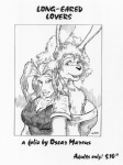 1998 big_breasts breasts clothing cover cover_art cover_page curled_hair dress duo elf english_text female freckles greyscale hair humanoid humanoid_pointy_ears lagomorph leporid long_ears long_hair looking_at_viewer mammal monochrome oscar_marcus rabbit text