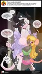 2018 5_fingers alejandra_coldthorn anthro big_breasts black_hair black_spots blonde_hair blue_eyes bottomwear bovid bovine breast_size_difference breasts butt cattle chalo cleavage clothed clothing curvy_figure dialogue duo english_text eyewear female female/female fingers fur glasses grey_body grey_fur hair hi_res holding_breast holstein_friesian_cattle horn hotpants huge_breasts las_lindas long_hair looking_at_viewer mammal mouse multicolored_hair murid murine one_leg_up open_mouth panties purple_eyes raised_leg rodent romantic romantic_ambiance romantic_couple shorts speech_bubble spots standing text text_on_bottomwear text_on_clothing text_on_hotpants text_on_shorts thick_thighs tootsie two_tone_hair underwear url voluptuous white_body white_fur white_hair wide_hips