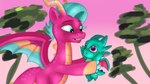 anthro baby duo female hand_holding male membrane_(anatomy) membranous_wings size_difference tail wings young jbond hasbro my_little_pony mythology blaize_skysong_(mlp) sparky_sparkeroni_(mlp) dragon mythological_creature mythological_scalie scalie 16:9 hi_res tagme widescreen