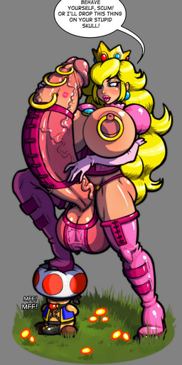 2013 areola ball_gag balls big_balls big_breasts blindfold blonde_hair blue_eyes breasts bulge clothed clothing crown demien dickgirl english_text erect_nipples erection facial_piercing fire_flower gag genital_piercing grass hair huge_breasts huge_penis hyper hyper_breasts hyper_penis intersex long_hair male mario_bros nintendo nipple_piercing nipples nose_piercing outside penis piercing princess princess_peach royalty skimpy text toad_(mario) vein veiny_penis video_games
Rating: Explicit
Score: 12
User: Robinebra
Date: November 24, 2013