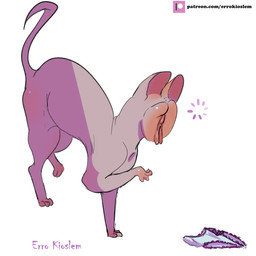 clothing feline_ears female feral genitals humanoid_genitalia humanoid_vulva humor loading looking_at_object open_species panties pun simple_background solo text underwear visual_pun vulva white_background errokioslem felid feline hybrid mammal pussycat_sp vulva_creature 1:1 absurd_res full-length_portrait hi_res portrait url
