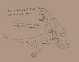 ambiguous_gender anthro anus anus_focus anus_only butt crotch_tuft dialogue fangs featureless_crotch fluffy humiliation inviting_to_sex inviting_viewer looking_at_viewer messy_fur pawpads paws presenting presenting_anus presenting_hindquarters rear_view sharp_teeth simple_background smile solo speech_bubble spread_butt spreading talking_to_viewer teeth text tuft skinnedteeth canid canine mammal english_text hi_res