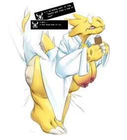 anthro belly big_breasts big_butt breasts butt claws clothing coat dialogue duo eyewear female glasses lab_coat male male/female note_pad overweight piercing simple_background speech_bubble tail toe_claws topwear white_background redturt undertale_(series) alphys asgore_dreemurr bovid caprine dinosaur goat humanoid mammal prehistoric_species reptile scalie hi_res