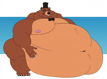 5_fingers 5_toes anthro belly big_belly big_butt big_moobs black_eyebrows black_nose black_pawpads blue_eyes bow_tie butt claws clothing deep_navel eyebrows feet fingers hand_on_belly hat headgear headwear huge_belly huge_butt huge_moobs hyper hyper_belly male moobs morbidly_obese morbidly_obese_anthro morbidly_obese_male navel nipples obese obese_anthro obese_male overweight overweight_anthro overweight_male pawpads pink_nipples solo standing toes top_hat white_claws blojack_(artist) five_nights_at_freddy's scottgames freddy_(fnaf) bear mammal hi_res