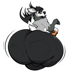 anthro antlers beverage big_butt black_bottomwear black_clothing black_pants blush bottomwear buckteeth bulge butt clothing coffee coffee_cup container cup ear_piercing ear_ring holding_coffee_cup holding_container holding_cup holding_object hoop_ear_ring horn huge_butt hyper hyper_butt lips looking_back male orange_eyes pants pants_only piercing ring_piercing shirtless solo teeth thick_bottom_lip boot_(artist) ty_(qweave) deer mammal 2024 hi_res nonbinary_(lore)