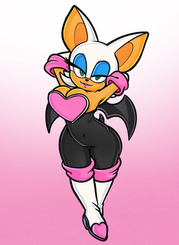 anthro big_breasts blue_eyeshadow bodysuit breasts cleavage clothed clothing eyeshadow female green_eyes hair lipstick looking_at_viewer makeup skinsuit smile solo tight_clothing white_hair wings roboticsteve sega sonic_the_hedgehog_(series) rouge_the_bat bat mammal absurd_res hi_res