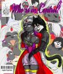 2015 anthro big_breasts breasts canid canine comic crypticfigurines english_text felid female hi_res male mammal text