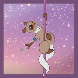 ambiguous_gender anthro black_body black_eyes black_fur brown_body brown_ears brown_fur dancing eye_markings fur gloves_(marking) grey_body grey_fur grey_tail leg_markings long_tail markings multicolored_body multicolored_ears multicolored_fur neck_markings pole pole_dancing socks_(marking) solo tail text two_tone_body two_tone_ears two_tone_fur aztepyeen nintendo pokemon rain_world videocult generation_7_pokemon hybrid pokemon_(species) rockruff slugcat 1:1 2023 absurd_res english_text hi_res