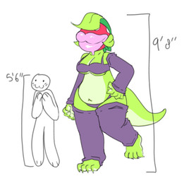 :3 ambiguous_gender anthro arm_warmers armwear bra clothing comparing duo female green_body leg_warmers legwear lips panties pink_lips plant size_difference tail underwear bigsteppies mario_bros nintendo elemental_creature flora_fauna human mammal piranha_plant