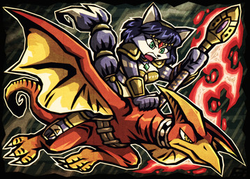 anthro beak blue_body blue_ears blue_fur blue_hair blue_tail breasts claws clothed clothing duo female fingers footwear fur hair jewelry krystal's_staff open_mouth orange_body shoulder_guards tail teeth tongue white_breasts wings bridgeoffaust nintendo star_fox krystal_(star_fox) canid canine dinosaur fox mammal prehistoric_species reptile scalie hi_res