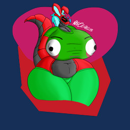 big_breasts blue_hair bottomwear breasts clothed clothing female fur green_clothing green_shirt green_topwear hair huge_breasts machine navel pants red_body red_fur shirt tail topwear project_alex meme_clothing android robot synth_(vader-san) 1:1 absurd_res alpha_channel half-length_portrait hi_res meme portrait shaded soft_shading