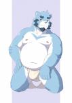 anthro asian_clothing belly blue_body blue_fur bulge clothing east_asian_clothing fundoshi fur humanoid_hands japanese_clothing kemono male moobs navel nipples overweight overweight_anthro overweight_male simple_background solo underwear white_body white_fur chubbylittlemu xnxiaoniu bonasiah full_attack sophring_jie bear mammal 2019 absurd_res hi_res