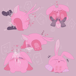 3_toes 4_nipples after_sex after_sex_sleeping ahegao alternate_species anal anal_penetration anus biped blue_eyes blush blush_stickers blushing_profusely bodily_fluids censor_bar censored_genitalia censored_vulva clothing countershade_tail countershading crossbar_emanata crossgender cum cum_drip cum_from_ass cum_from_vagina cum_in_ass cum_in_vagina cum_inside cum_on_face cum_on_ground cum_pool cum_splatter disembodied_hand disembodied_penis dripping duo ears_down ejaculation emanata exclamation_point eye_roll eyes_closed feet female female_focus female_penetrated from_behind_position from_front_position front_view fur genital_fluids genitals group group_sex heart_eyes heart_symbol ineffective_censorship lactating laugh legs_up legwear looking_pleasured lying male male/female male_penetrating male_penetrating_female mostly_nude_female multi_nipple nipples nude nude_female on_back on_front one_ear_up one_eye_closed open_mouth open_smile orgasm pawpads penetration penile penile_penetration penis penis_in_ass penis_in_vagina pink_anus pink_body pink_fur pink_nipples pink_pawpads pink_vulva pivoted_ears plump_labia puffy_anus pupils rear_view red_body red_fur scut_tail sex short_tail side_view simple_background sleeping smile solo_focus sound_effects speech_bubble spread_legs spread_vulva spreading stockings sweat sweatdrop tail three-quarter_view threesome toes tongue tongue_out trio vaginal vaginal_penetration vowelless vowelless_sound_effect vulva white_background white_pupils zzz ariarik_o0 kirby_(series) nintendo kirby lagomorph leporid mammal rabbit 1:1 2023 censored digital_drawing_(artwork) digital_media_(artwork) english_description hi_res