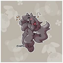 anthro border chibi emoji_description eyes_closed female female_anthro front_view fur grey_body grey_ears grey_fur grey_hair grey_tail hair musical_note musical_symbol nude nude_anthro nude_female open_mouth open_smile plushie smile solo symbol tail teddy_bear white_border lnb mythology wolf_(lnb) canid canine mammal mythological_canine mythological_creature werecanid werecanine werecreature werewolf 1:1 2025 digital_drawing_(artwork) digital_media_(artwork) full-length_portrait portrait