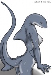 anthro bald breasts butt copyright_symbol female fin nipples non-mammal_breasts non-mammal_nipples solo symbol tail wet syrinoth sashi_(syrinoth) fish marine shark