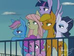 blue_eyes cutie_mark female fence feral flapping_wings green_eyes group horn pink_eyes purple_eyes wind wings hauntedtuba friendship_is_magic hasbro my_little_pony mythology applejack_(mlp) fluttershy_(mlp) mane_six_(mlp) pinkie_pie_(mlp) rainbow_dash_(mlp) rarity_(mlp) twilight_sparkle_(mlp) earth_pony equid equine horse mammal mythological_creature mythological_equine pony unicorn winged_unicorn 4:3 animated short_playtime