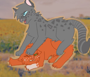 angry breath claws duo female feral looking_pleasured male male/female panting pinned pinned_to_ground questionable_consent breezepawlt warriors_(book_series) ashfur_(thunderclan) squirrelstar_(warriors) domestic_cat felid feline felis mammal