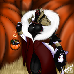 anthro armor detachable detachable_head female food fruit halloween_bucket headless holding_own_head plant pumpkin severed_body_part severed_head solo alexsear 1:1 2018