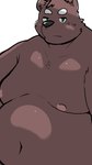 anthro belly big_belly black_nose blush brown_body kemono male moobs navel nipples overweight overweight_male simple_background solo menmen_kesinn bear mammal 2022 9:16 hi_res