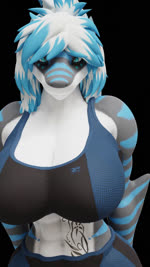 abs athletic_wear big_breasts bouncing_breasts breasts female huge_breasts smug_face solo suggestive_look teasing wide_hips insany3d warfare_machine nika_sharkeh fish marine shark 3d_(artwork) 3d_animation 9:16 animated blender_(artwork) digital_media_(artwork) hi_res no_sound short_playtime webm