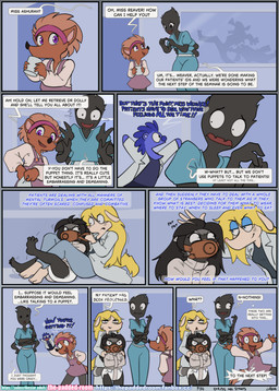 anthro asylum bdsm bondage bound diaper female female/female gag group hospital medical muzzle_gag restraints straitjacket text the_padded_room esmeralda_kingsley ludivine_laminelle arachnid arthropod canid canine echidna mammal monotreme procyonid raccoon spider absurd_res comic english_text hi_res
