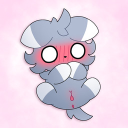 anus biped blush covering covering_mouth covering_own_mouth covering_self female feral fur genitals grey_body grey_fur legs_up lying on_back presenting presenting_vulva simple_background solo spread_legs spreading tail vulva espurr_tea nintendo pokemon espurr generation_6_pokemon pokemon_(species) 1:1 2026 digital_media_(artwork) hi_res