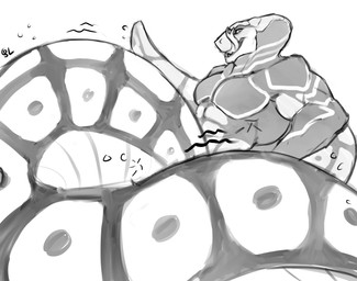 abs anthro apode forked_tongue legless licking licking_lips licking_own_lips looking_at_viewer male motion_lines muscular muscular_anthro muscular_male nude open_mouth pecs pupils serpentine simple_background slit_pupils solo tongue tongue_out solaxe_(artist) draconcopode naga reptile scalie snake absurd_res hi_res monochrome sketch