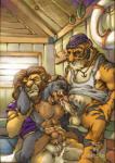 abs anal anthro ball balls biceps brown_hair brown_penis canine clothing cum cum_drip cum_in_mouth cum_inside cum_on_balls cum_on_chest cum_on_face cum_on_ground cum_on_legs cum_on_penis cum_on_tongue cumshot dog dripping erection eyes_closed feline fellatio flaccid fur furryrevolution gay grey_fur grey_hair group group_sex hair hat humanoid_penis lion looking_down male mammal musclegut necklace oral oral_sex orange_fur orgasm pecs penis pink_nose pubes reverse_cowgirl_position sex shirt sitting smile tank_top threesome tiger tongue tongue_out uncut vein veiny_penis yellow_fur
Rating: Explicit
Score: 8
User: Vinea
Date: February 23, 2014