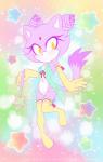 alternative_fashion anthro breasts bubble bubble_wand camel_toe clothing cosplay crossover_cosplay fairy_kei female iridescent iridescent_background iridescent_bubble j-fashion legwear magical_girl_outfit solo star_bubble stockings re-sublimity-kun daoko_(musician) girl_(daoko) sega sonic_the_hedgehog_(series) blaze_the_cat domestic_cat felid feline felis mammal colorful_theme crossover digital_media_(artwork) light_theme