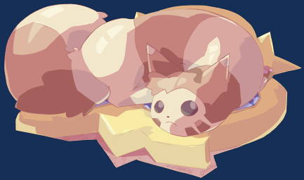 alpha_channel frown fur furret harapunoe hi_res lying metal nintendo on_front paws pokémon pokémon_(species) simple_background solo video_games