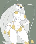 antennae_(anatomy) anthro areola big_breasts blue_eyes breasts female genitals grey_background inverted_nipples nipples pussy simple_background solo standing white_body yellow_areola yellow_nipples imric1251 nintendo pokemon generation_7_pokemon pheromosa pokemon_(species) ultra_beast 5:6 hi_res