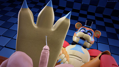 3_toes anthro barefoot big_feet black_nose blue_body blue_eyes bodily_fluids bodypaint checkered checkered_background checkered_ceiling checkered_wall claws close-up clothing cum cum_on_feet cum_on_penis cum_string duo ear_piercing ear_ring erection face_paint faceless_character faceless_human faceless_male fangs feet foot_fetish foot_focus foot_play footjob genital_fluids genitals hand_on_leg hat headgear headwear human_on_anthro humanoid_genitalia humanoid_penis interspecies looking_down lying machine male male/male multicolored_body multicolored_ears nude on_back open_mouth orange_body orange_ears orgasm pattern_background penile penis piercing ring_piercing round_ears sex sharp_teeth shoulder_guards simple_background sitting solo_focus spread_legs spreading tan_body tan_ears tan_penis tan_skin teeth toe_claws toes top_hat vein veiny_penis wide_eyed nightmare707 five_nights_at_freddy's five_nights_at_freddy's:_security_breach scottgames steel_wool_studios glamrock_freddy animatronic bear human mammal robot 16:9 2020 3d_(artwork) digital_media_(artwork) hi_res source_filmmaker_(artwork) widescreen