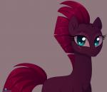 blue_eyes broken_horn eyelashes female feral hair horn looking_at_viewer pink_hair scar simple_background smile solo verawitch friendship_is_magic hasbro my_little_pony my_little_pony:_the_movie_(2017) mythology tempest_shadow_(mlp) equid equine mammal mythological_creature mythological_equine unicorn 2017