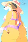 anthro anthrofied big_butt bikini breasts butt clothed clothing collar female looking_at_viewer looking_back looking_back_at_viewer low-angle_view rear_view solo swimwear thick_thighs two-piece_swimsuit wide_hips toonarscontent martha_speaks martha_lorraine canid canine canis domestic_dog mammal absurd_res hi_res