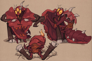 animal_genitalia blush carapace digging erection feral genital_slit genitals hooves horn male mandibles orange_penis penis shield solo spikes spikes_(anatomy) surprised tapering_penis vonepitaph jagex old_school_runescape runescape doom_of_mokhaiotl_(runescape) arthropod demon insect mantis monster hi_res
