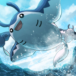 ambiguous_feral ambiguous_gender black_sclera blue_body blue_fin blue_sky breaching cloud day feral gills group light low-angle_view midair multicolored_body open_mouth open_smile outside pink_tongue sea sky smile solo_focus tail tongue trio two_tone_body water white_body white_eyes white_tail spicyichizo nintendo pokemon aquatic fish generation_2_pokemon mantine pokemon_(species) ray_(fish) 1:1 2025 absurd_res hi_res lighting shaded