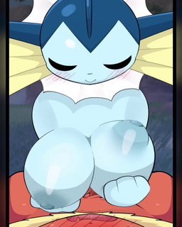 areola big_breasts blue_areola blue_nipples blush breast_play breasts duo female genitals male male/female nipples penis sex titfuck sateco nintendo pokemon eeveelution flareon generation_1_pokemon pokemon_(species) vaporeon 2d_animation 4:5 animated hi_res short_playtime sound video