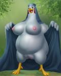 2018 3_toes 4:5 anthro aoino_broome avian barefoot big_breasts bird breasts chicken claws clothing disney feet female flashing galliform gallus_(genus) genitals hi_res lady_kluck nipples non-mammal_breasts overweight overweight_anthro overweight_female phasianid pussy robin_hood_(disney) solo toe_claws toes undressing