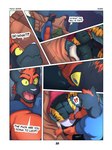 3:4 abs absurd_res anthro anthrofied arcanine bulge bulge_fondling bulge_grab canid canine comic dylan_(zourik) english_text felid feline generation_1_pokemon generation_7_pokemon grope groping_crotch hi_res leo_(zourik) male mammal muscular muscular_male nintendo nipple_piercing nipples open_mouth piercing pokemon pokemon_(species) profanity sleeping text torracat zourik