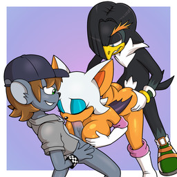 anthro armwear beak big_breasts boots breast_play breasts butt clothing elbow_gloves erection eyes_closed eyeshadow fellatio female female_penetrated footwear fur genitals gloves group group_sex hair half-closed_eyes hand_on_breast hand_on_butt handwear hat headgear headwear holding_breast makeup male male/female male_penetrating male_penetrating_female membrane_(anatomy) membranous_wings narrowed_eyes oral oral_penetration penetration penile penis penis_between_breasts sex shoes simple_background smile spitroast standing standing_sex tail threesome titfuck topwear trio vaginal vaginal_penetration wings sonicguru sega sonic_the_hedgehog_(series) alex_the_koala rouge_the_bat avian bat bird koala mammal marsupial vombatiform 1:1 digital_media_(artwork) hi_res