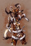 4_fingers anthro breasts claws feathers female finger_claws fingers genitals inner_ear_fluff nipples nude pussy solo tail tribal tuft uaykan african_wild_dog canid canine mammal 2005 traditional_media_(artwork)