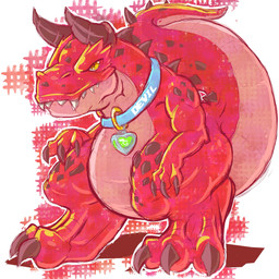 collar feral horn male red_body red_scales scales sharp_teeth solo teeth leafblade97 marvel marvel_rivals moon_girl_and_devil_dinosaur devil_dinosaur_(moon_girl_and_devil_dinosaur) dinosaur prehistoric_species reptile scalie 1:1 absurd_res hi_res