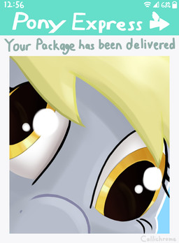 camera_view close-up derp_eyes eye_shot eyelashes female looking_at_viewer selfie solo text white_sclera yellow_eyes callichrome friendship_is_magic hasbro my_little_pony derpy_hooves_(mlp) equid equine horse mammal pony 2025 absurd_res digital_media_(artwork) english_text hi_res