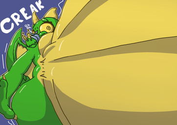 anthro belly belly_expansion belly_inflation big_belly breasts breath_powers creaking elemental_manipulation expansion featureless_breasts female female_anthro fire fire_breathing fire_inflation fire_manipulation foreshortening gag gagged green_body horn huge_belly hyper hyper_belly inflation motion_lines multicolored_body non-mammal_breasts solo sound_effects spiral spiral_eyes tape tape_gag taped_mouth two_tone_body wings yellow_body 6saw789 mythology dragon mythological_creature mythological_scalie scalie 2024 absurd_res digital_drawing_(artwork) digital_media_(artwork) hi_res shaded