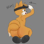 big_butt butt clothing fur hat headgear headwear male simple_background sitting solo imobi sega sonic_the_hedgehog_(series) miles_prower canid canine fox mammal 1:1 absurd_res hi_res