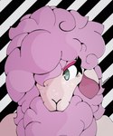 anthro eyeshadow female fur hair makeup nude pink_body pink_fur pink_hair simple_background smile solo star text wool_(fur) smokedsoul35 betty_sheep_(smokedsoul35) bovid caprine domestic_sheep mammal sheep digital_media_(artwork) hi_res