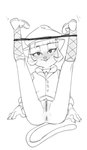 2024 4_fingers anthro anus bedroom_eyes big_eyes biped bite biting_lip biting_own_lip black_and_white blush blush_lines bob_cut bottomless bottomless_anthro bottomless_female button_(fastener) claws clothed clothing clothing_around_legs dbaru digital_drawing_(artwork) digital_media_(artwork) domestic_cat extended_legs eyebrow_through_hair eyebrows eyelashes fangs felid feline felis female finger_claws fingers footwear front_view full-length_portrait genitals hair hat headgear headwear heavy_blush hi_res humanoid_hands iris ivy_pepper jacket knee_highs knee_socks lackadaisy legwear long_eyelashes looking_at_viewer lounging mammal monochrome motion_lines motion_outline narrowed_eyes no_pupils panties panties_around_legs plantigrade portrait presenting presenting_pussy prick_ears pubes pussy seductive shoes short_hair socks solo tail teeth thin_eyebrows topwear translucent translucent_hair underwear underwear_around_legs