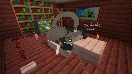 anal anal_penetration anthro big_butt black_eyes butt dialogue fucking_machine horn machine male penetration pupils screencap screencap_background short_horn slightly_chubby slightly_chubby_anthro slightly_chubby_male small_horn solo text white_pupils soarfloh microsoft minecraft minecraft_sheep_fucker mojang xbox_game_studios syloh_(soarfloh) english_text hi_res