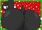 accidental_holly anthro big_butt black_body butt female genitals half-closed_eyes holidays holly_(plant) huge_butt hyper hyper_butt kiss_my_ass looking_back narrowed_eyes nude plant pussy smile solo cyandrive98 christmas heart_(cyandrive98) bat mammal absurd_res hi_res